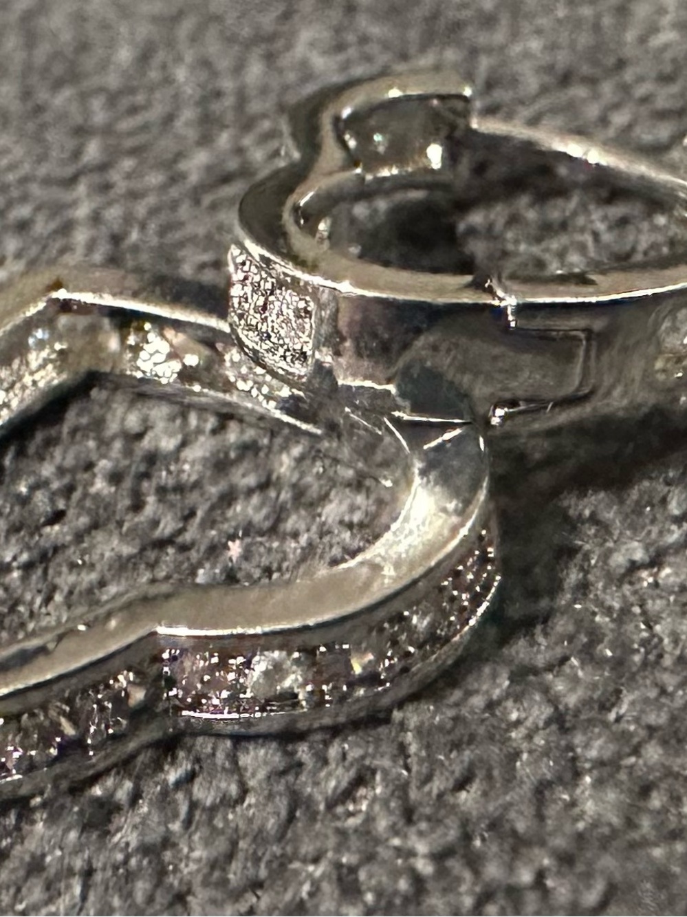Silver Crystal Pavé Hoop Earrings - Silver